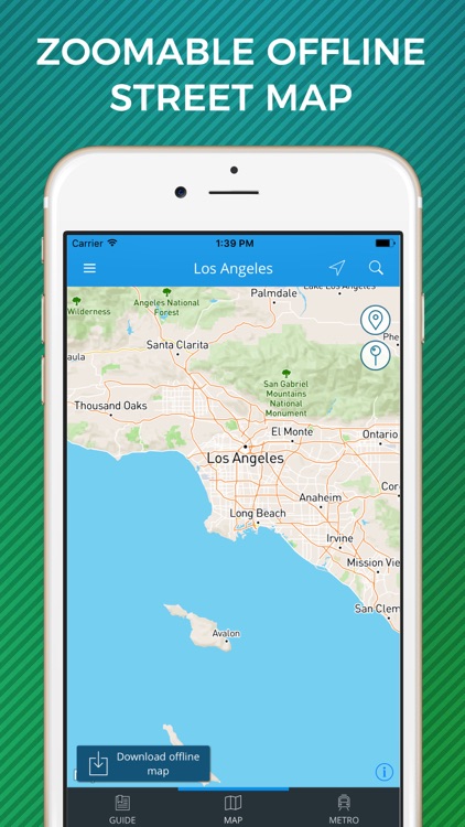 Los Angeles Travel Guide with Offline Street Map