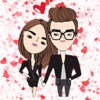 Stylish Couple Sticker for Valentine Day