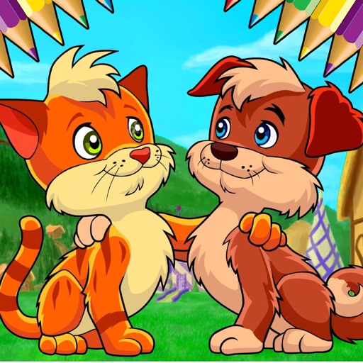 Puppy Kitten Coloring Book - Painting and Drawing icon