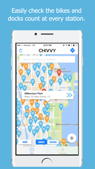 Screenshot #1 pour Chivvy -  Chi's Directions Bike Share Map