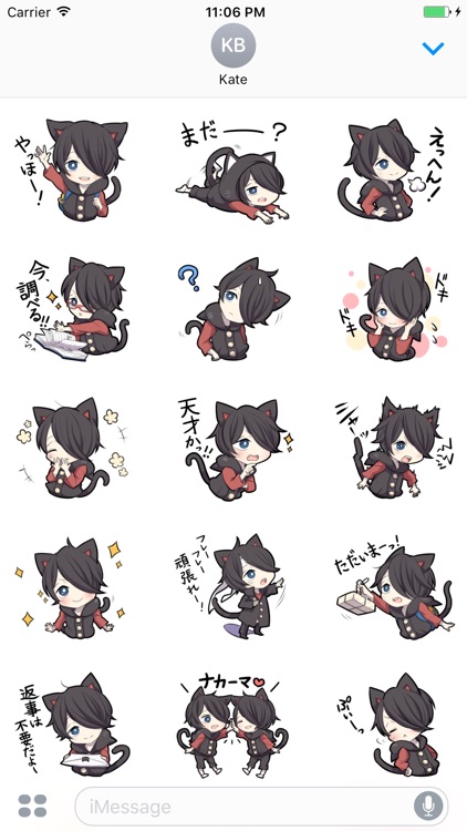 Aoji The Black Cutie Cat Girl Stickers 4