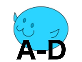 A〜Dの動詞の英単語のステッカーです。