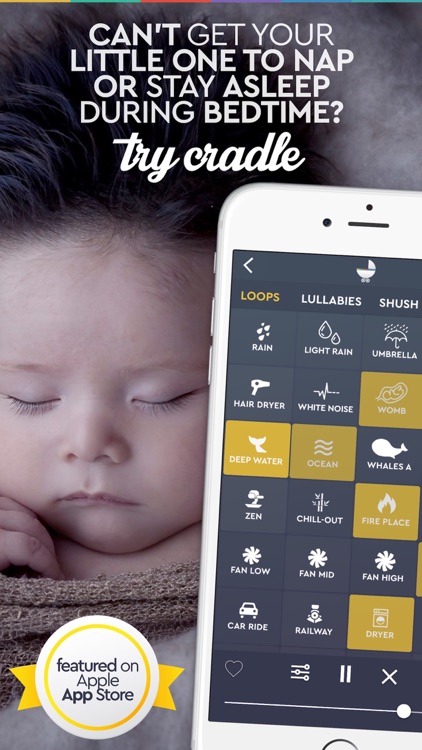 White Noise Sounds Generator Cradle for Babies screenshot-0