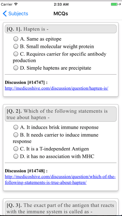 Medical MCQ Screenshot