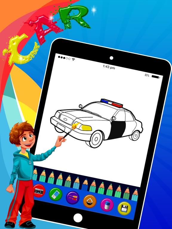 Screenshot #5 pour HandPaint Cars - Cars coloring book for toddlers
