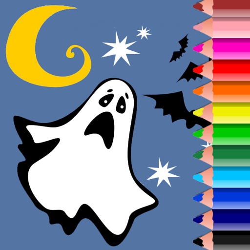 Cute Ghost Coloring Book Game For Kids Version Icon