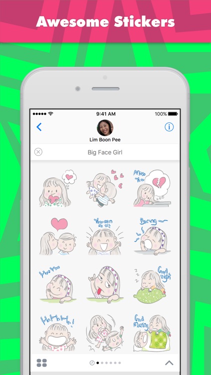 Big Face Girl stickers by wenpei