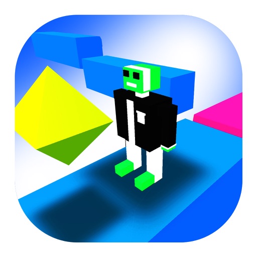 The Pixel Man On Zig Zag Road 3D icon