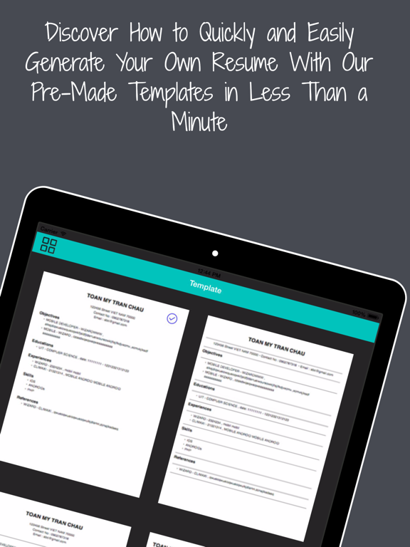 Screenshot #1 for Professional Job Resume Builder & CV Generator