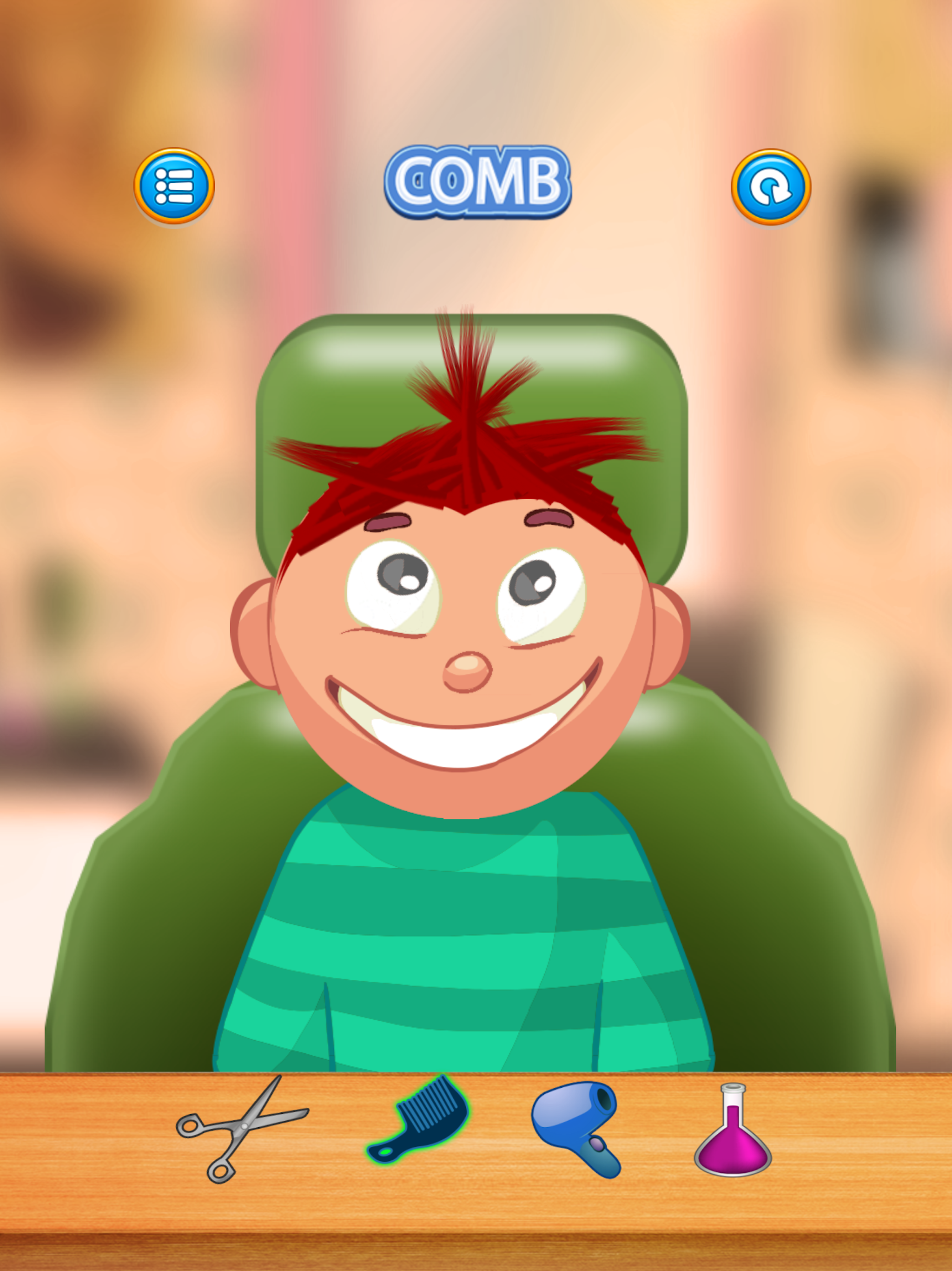 Child game / red hair cut