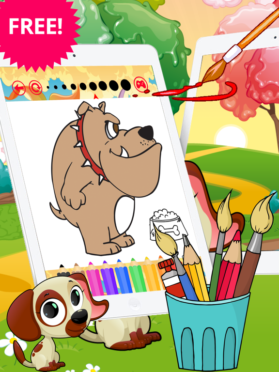 Screenshot #4 pour Cute Dogs Coloring book Pour Enfant