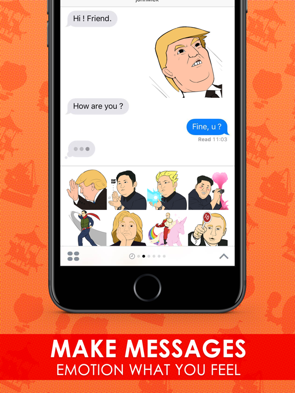 Funny Leader Stickers for iMessage Freeのおすすめ画像2