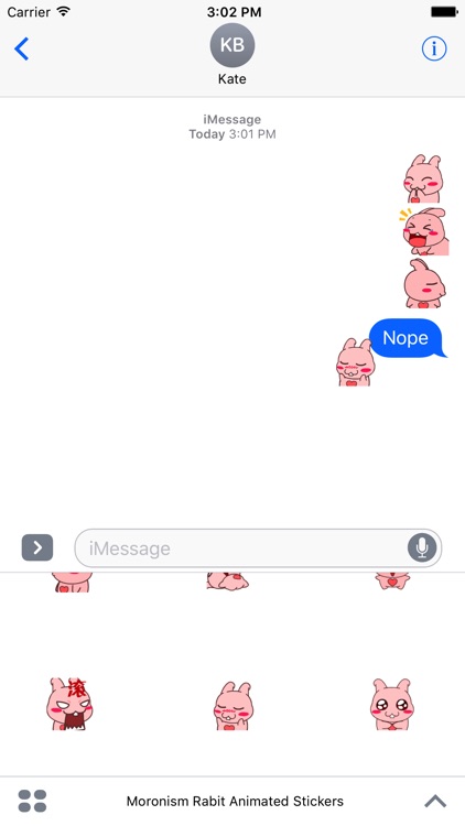 Moronism Rabit Animated Stickers For iMessage screenshot-3