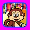 Kids Colouring Book Drawing Monkey Game