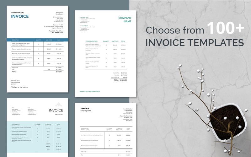Screenshot #1 pour Quick Invoice - 100+ Invoice Templates for Pages