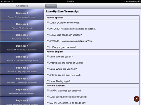 Beginner Peruvian Spanish for iPad (Peru) screenshot 3