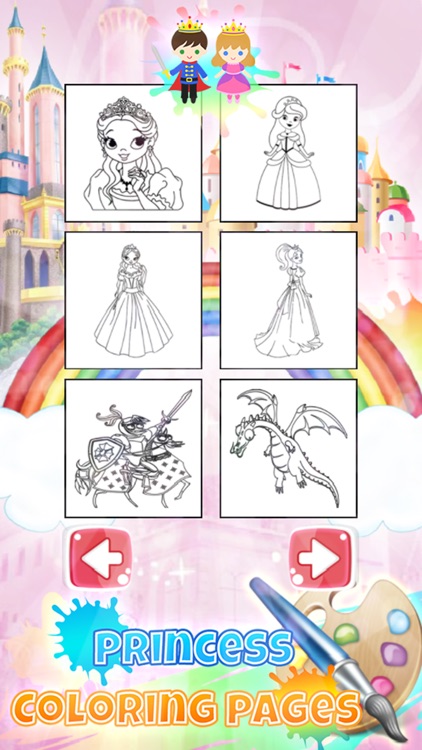 Princess Art Pad Coloring Page