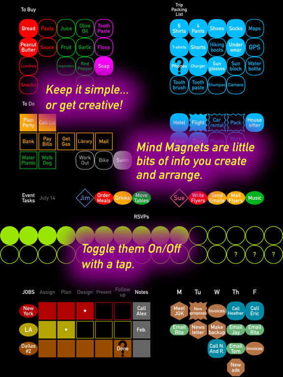 Screenshot #1 for Mind Magnets Info Organizer—Visual Grid Checklists