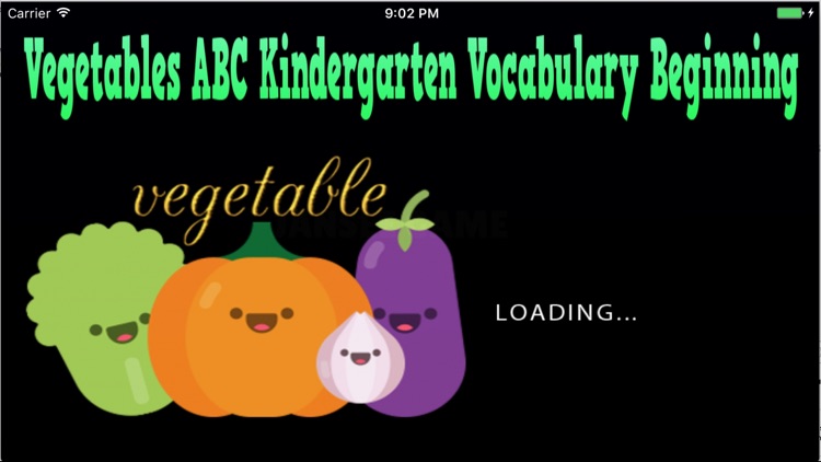 Vegetables ABC Kindergarten Vocabulary Beginning