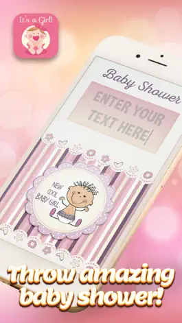 Game screenshot It's a Girl! Baby Shower Invitations apk