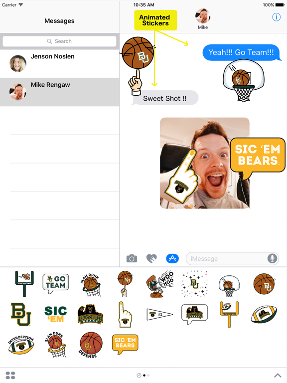 Screenshot #4 pour Baylor University Animated+Stickers for iMessage