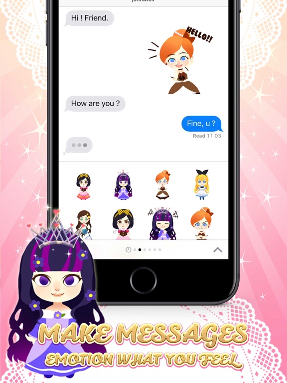 Screenshot #5 pour Little princess Stickers for iMessage