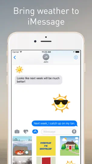 Captura de pantalla de The Weather Network Stickers For IMessage en iPhone 3