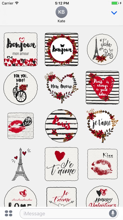 Fall in Love in Paris for iMessage Stickers