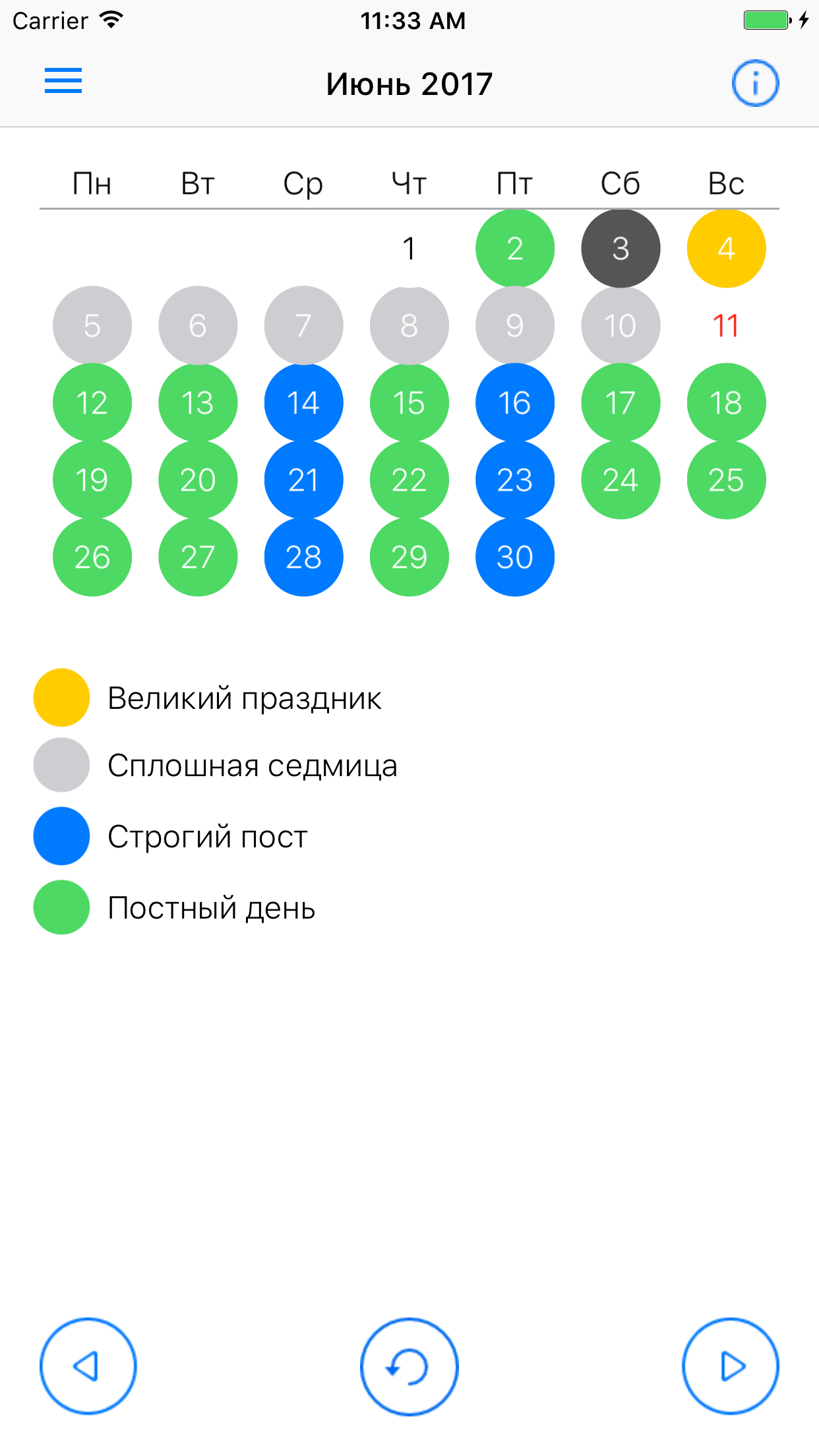 Православный церковный календарь 2017-2021