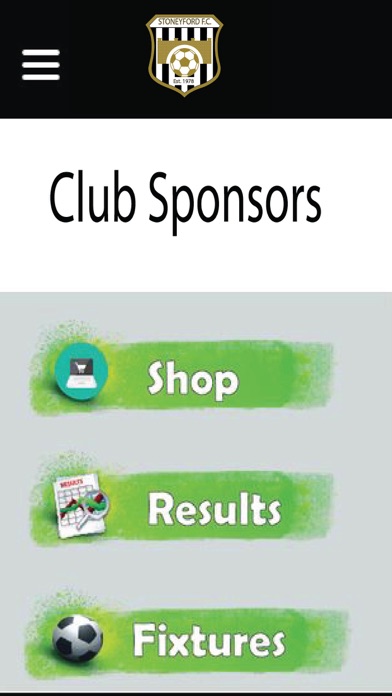 Stoneyford United F.C. app screenshot