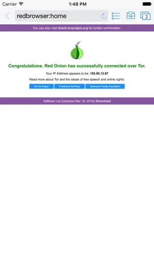 Скриншот Red Onion - Darknet Browser на iPhone 1