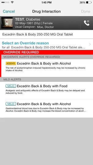 Professional EHR Mobile iPhone Screenshot 1