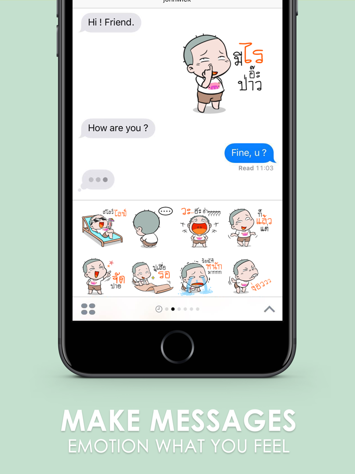 HuaKrien Cute Boy Stickers for iMessage