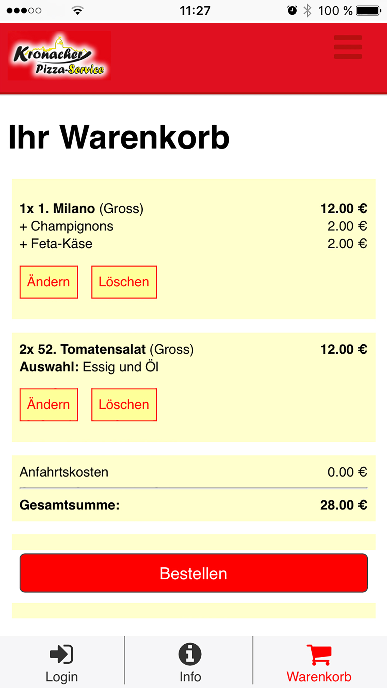 Kronacher Pizzaservice
