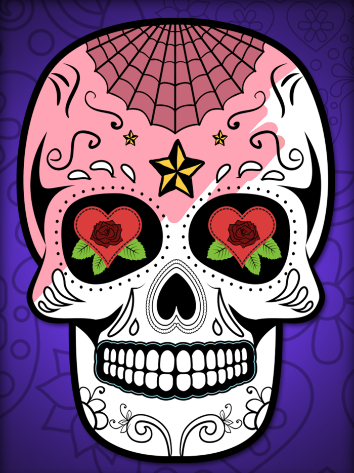 Mexican Sugar Skull Mask – Coloring Pages