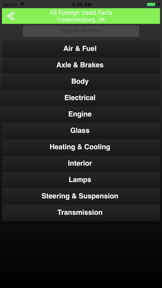 All Foreign Used Auto Parts - Fredericksburg VA screenshot
