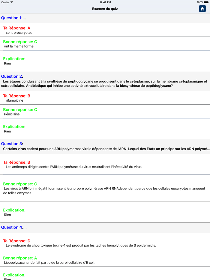Questions de microbiologie