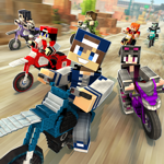 Dirtbike Survival . Block Motorcycles Racing Game Logo