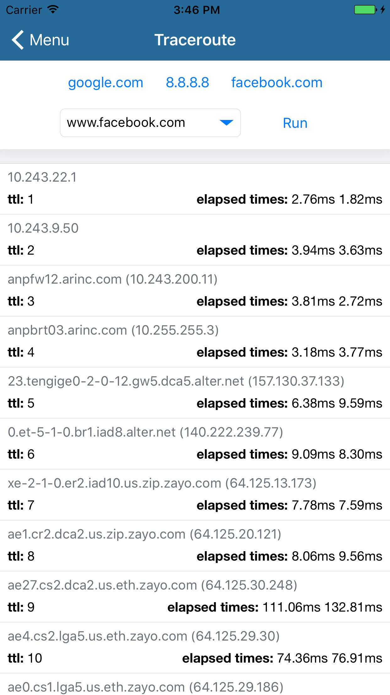 ARINCDirect Network Analyzer