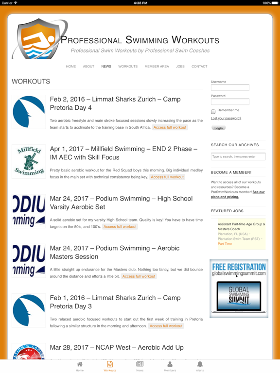 ProSwimWorkouts iPad screenshot 4 - Sports app