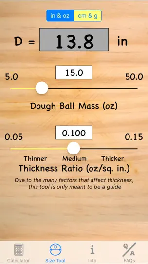 Captura de pantalla de DoughCalc en iPhone 3