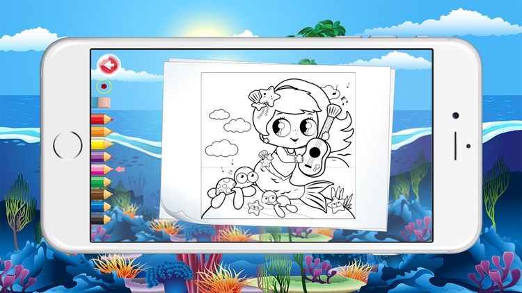 Mermaid Princess Coloring Book For Kids Painting