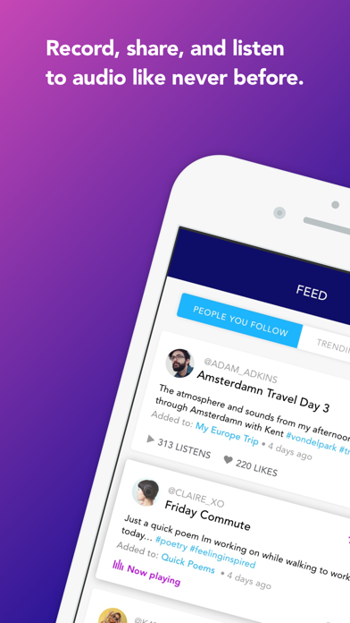 Audicy iPhone screenshot 1 - Social Networking app