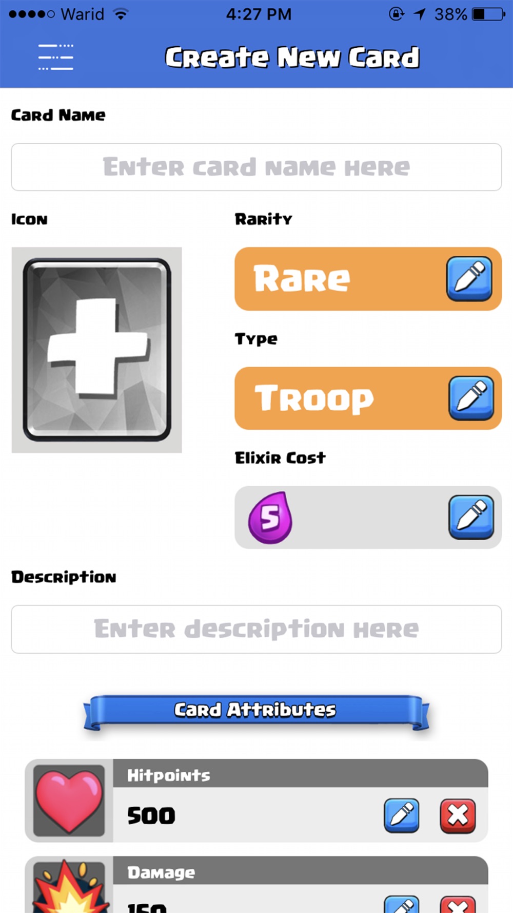 Card Creator for Clash Royale Cheat Codes