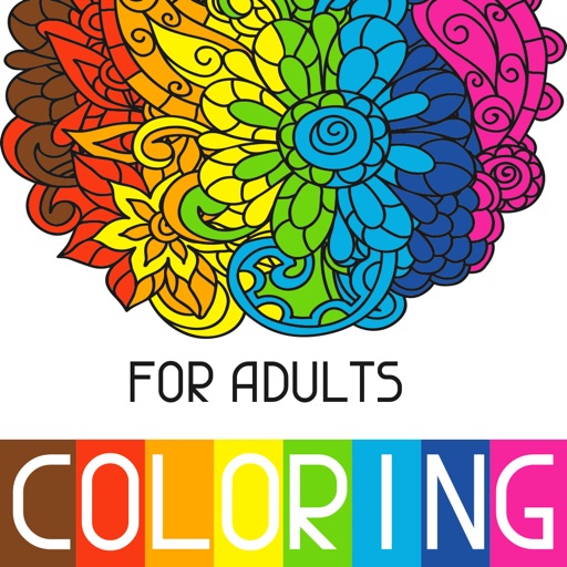 Adults Coloring Book Color Therapy for Anti-Stress Icon