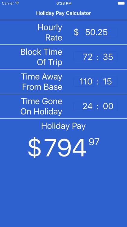 Holiday Pay Calculator