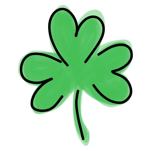 St Patricks Day, clover text stickers for iMessage icon