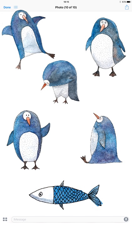 Cute Penguin! Watercolor Stickers
