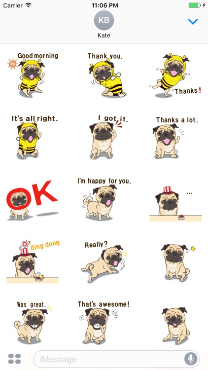 Duke The Funniest Pug English Stickers