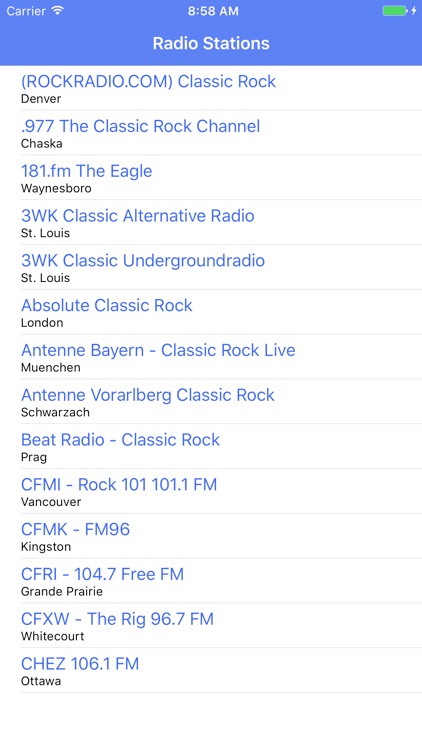 Radio Channel Classic Rock FM Online Streaming